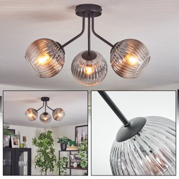 Koyoto Deckenleuchte Glas 15 cm Klar, Rauchfarben, 3-flammig