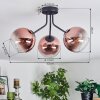 Koyoto Deckenleuchte Glas 15 cm Klar, Kupferfarben, 3-flammig