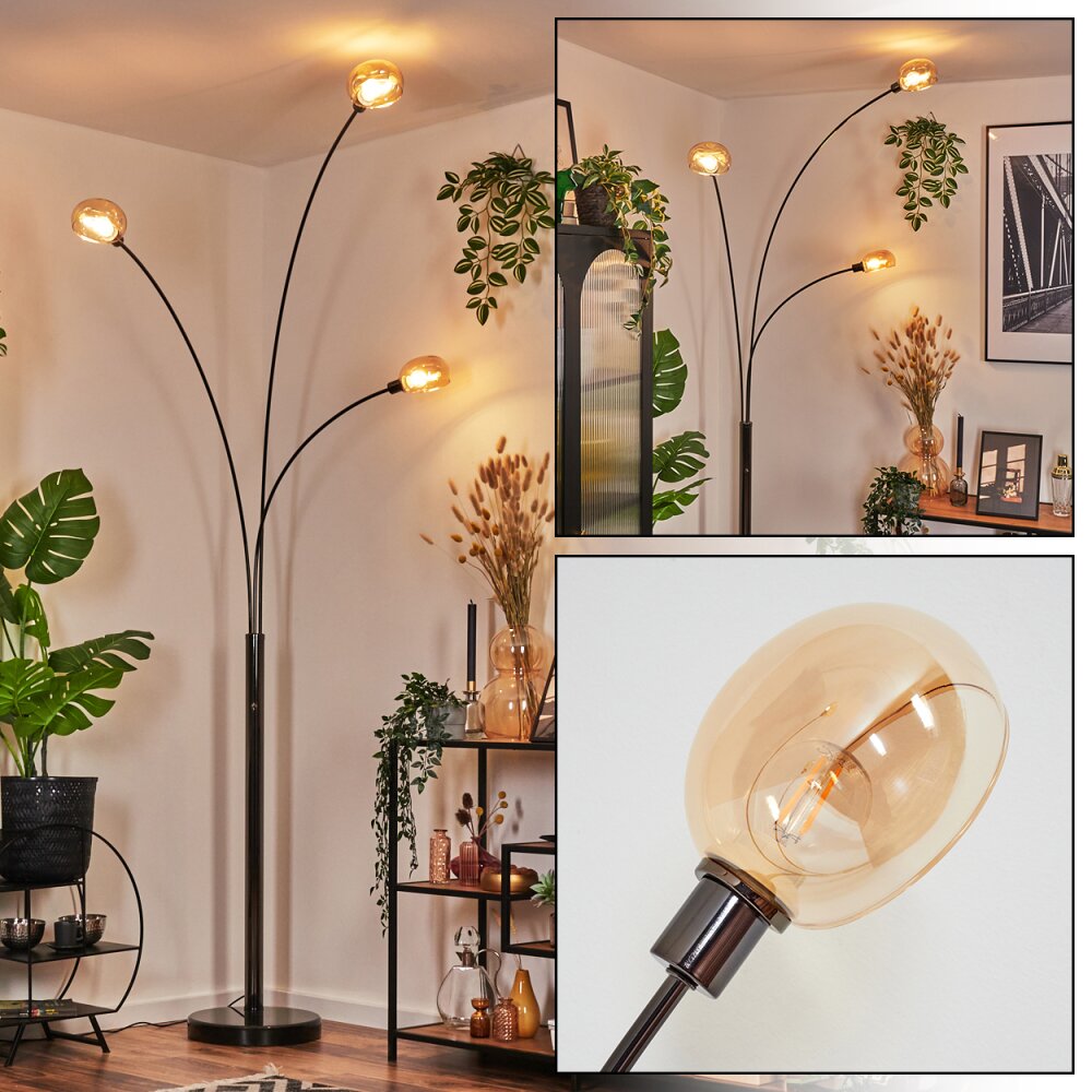 Nikkala Stehleuchte Chrom, Schwarz, 3-flammig main product photo
