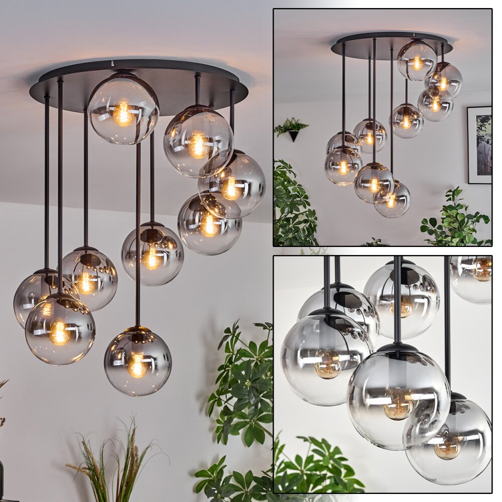 Gastor Deckenleuchte Glas 15 cm Klar, Rauchfarben, 9-flammig main product photo
