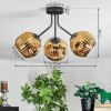 Ripoll Deckenleuchte Glas 15 cm Gold, 3-flammig