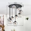 Koyoto Deckenleuchte Glas 15 cm Klar, Rauchfarben, 9-flammig