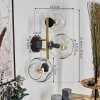 Ripoll Wandleuchte Glas 15 cm Gold, Schwarz, 3-flammig