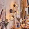 Ripoll Wandleuchte Glas 15 cm Gold, Schwarz, 3-flammig