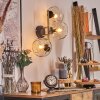Ripoll Wandleuchte Glas 15 cm Gold, Schwarz, 3-flammig