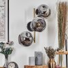 Ripoll Wandleuchte Glas 15 cm Gold, Schwarz, 3-flammig