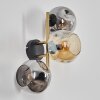 Ripoll Wandleuchte Glas 15 cm Gold, Schwarz, 3-flammig