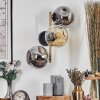 Ripoll Wandleuchte Glas 15 cm Gold, Schwarz, 3-flammig