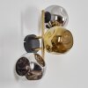 Ripoll Wandleuchte Glas 15 cm Gold, Schwarz, 3-flammig