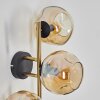 Gastor Wandleuchte Glas 15 cm Gold, Schwarz, 3-flammig