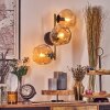 Gastor Wandleuchte Glas 15 cm Gold, Schwarz, 3-flammig