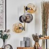 Ripoll Wandleuchte Glas 15 cm Gold, Schwarz, 3-flammig