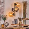 Ripoll Wandleuchte Glas 15 cm Gold, Schwarz, 3-flammig