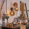 Ripoll Wandleuchte Glas 15 cm Gold, Schwarz, 3-flammig
