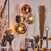 Ripoll Wandleuchte Glas 15 cm Gold, Schwarz, 3-flammig