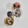 Ripoll Wandleuchte Glas 15 cm Gold, Schwarz, 3-flammig