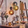 Koyoto Wandleuchte Glas 15 cm Gold, Schwarz, 3-flammig