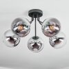 Gastor Deckenleuchte Glas 15 cm Chrom, Klar, Rauchfarben, 5-flammig