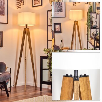 Soungou Stehleuchte 38 cm Naturfarben, Schwarz, 1-flammig