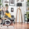 Soungou Stehleuchte 38 cm Naturfarben, Schwarz, 1-flammig