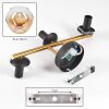 Gastor Wandleuchte Glas 15 cm Gold, Schwarz, 3-flammig