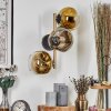 Ripoll Wandleuchte Glas 15 cm Gold, Schwarz, 3-flammig