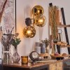 Ripoll Wandleuchte Glas 15 cm Gold, Schwarz, 3-flammig