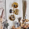 Ripoll Wandleuchte Glas 15 cm Gold, Schwarz, 3-flammig