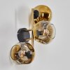 Ripoll Wandleuchte Glas 15 cm Gold, Schwarz, 3-flammig