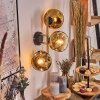 Ripoll Wandleuchte Glas 15 cm Gold, Schwarz, 3-flammig