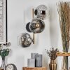 Ripoll Wandleuchte Glas 15 cm Gold, Schwarz, 3-flammig