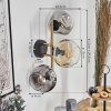 Ripoll Wandleuchte Glas 15 cm Gold, Schwarz, 3-flammig