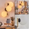 Gastor Wandleuchte Glas 15 cm Gold, Schwarz, 3-flammig