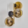 Koyoto Wandleuchte Glas 15 cm Gold, Schwarz, 3-flammig