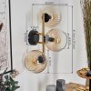 Koyoto Wandleuchte Glas 15 cm Gold, Schwarz, 3-flammig