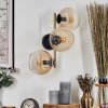 Koyoto Wandleuchte Glas 15 cm Gold, Schwarz, 3-flammig