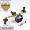 Ripoll Wandleuchte Glas 15 cm Gold, Schwarz, 3-flammig
