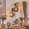 Ripoll Wandleuchte Glas 15 cm Gold, Schwarz, 3-flammig