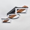 Tavon Deckenleuchte LED Holz dunkel, Schwarz, 1-flammig