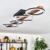 Tavon Deckenleuchte LED Holz dunkel, Schwarz, 1-flammig