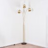 Chellas Stehleuchte Messing, Schwarz, 3-flammig