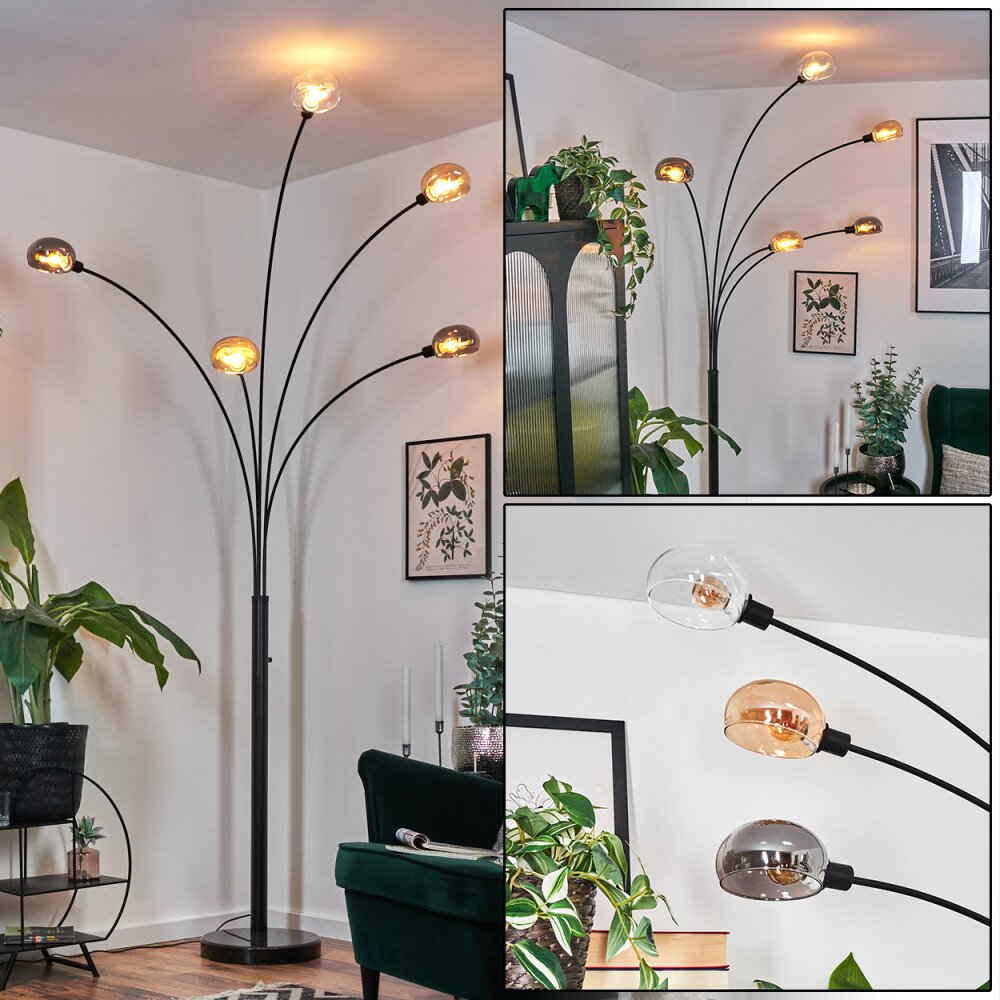 Nikkala Stehleuchte Schwarz, 5-flammig main product photo