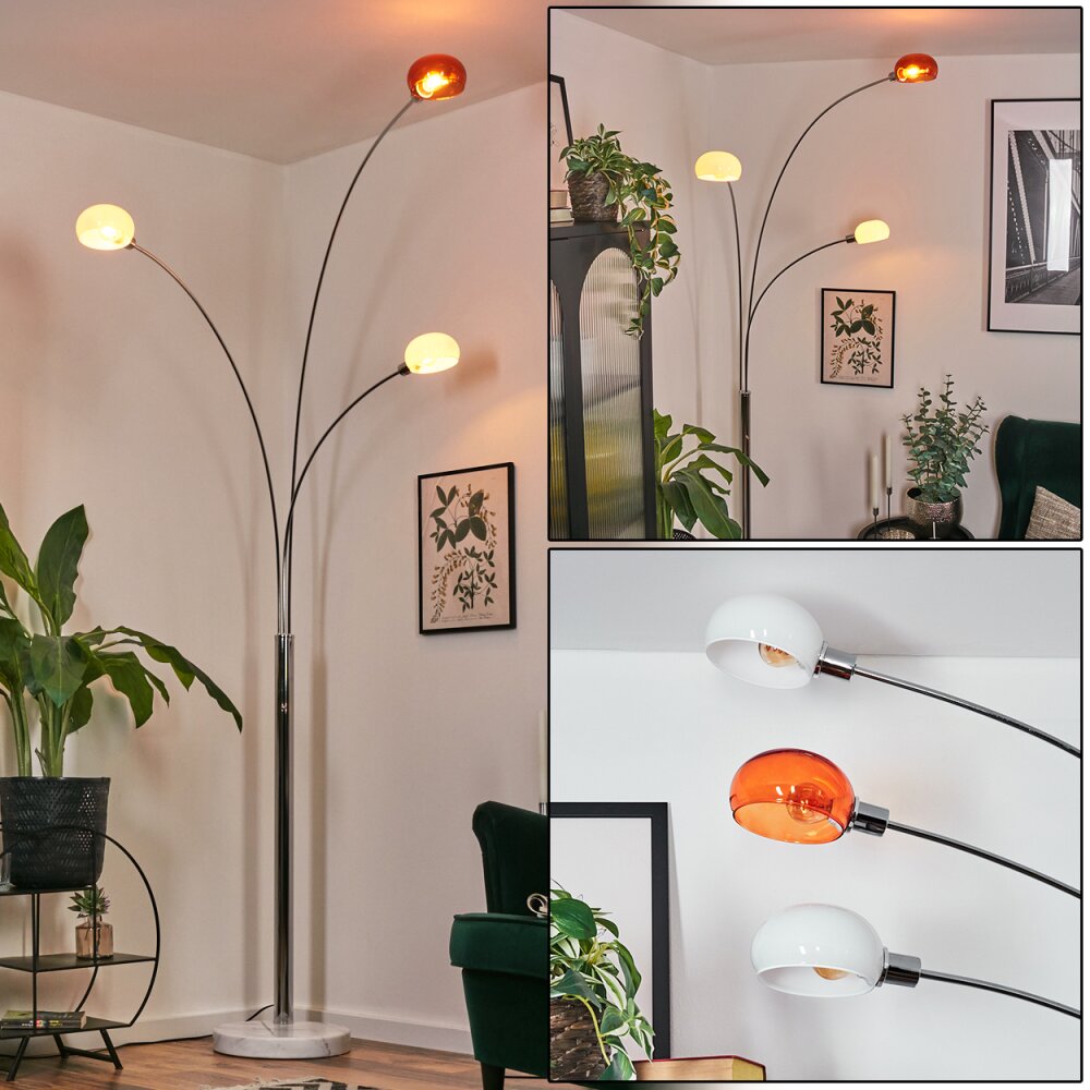 Nikkala Stehleuchte Chrom, Weiß, 3-flammig main product photo