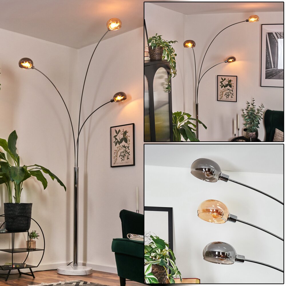 Nikkala Stehleuchte Chrom, Weiß, 3-flammig main product photo