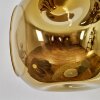 Ripoll Wandleuchte Glas 15 cm Gold, Schwarz, 3-flammig