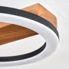 Tavon Deckenleuchte LED Holz dunkel, Schwarz, 1-flammig