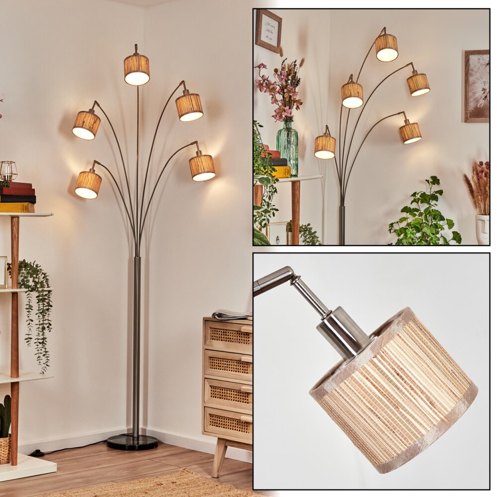 Bongal Stehleuchte Nickel-Matt, Schwarz, 5-flammig main product photo