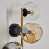 Ripoll Wandleuchte Glas 15 cm Gold, Schwarz, 3-flammig
