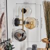Ripoll Wandleuchte Glas 15 cm Gold, Schwarz, 3-flammig