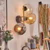 Ripoll Wandleuchte Glas 15 cm Gold, Schwarz, 3-flammig